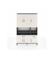 Arges Gardrop 8 Raflı 2 Çekmeceli 6 Kapaklı 132x30x195 Antrasit-Aytaşı