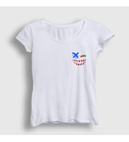 Presmono Kadın Beyaz Face Gorillaz T-Shirt 399619tt (Beyaz)