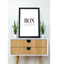 33DTicaret Tek Parça Çerçeve Görünümlü Yazılı Mdf Tablo "Bon Appetit" 1169780
