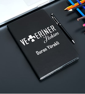 Kişiye Özel Veteriner Tasarımlı  Defter Ve Kalem Seti