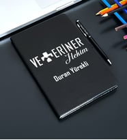 Kişiye Özel Veteriner Tasarımlı  Defter Ve Kalem Seti