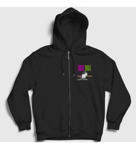 Presmono Unisex Siyah Sky Astroworld Travis Scott Fermuarlı Kapüşonlu Sweatshirt 43202tt