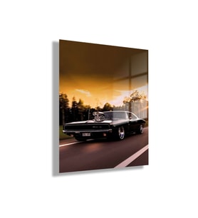 Temperli Cam Tablo 1970 Dodge Charger Araba Fotoğrafı