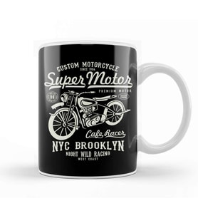 Super Motor Brooklyn Kupa Bardak Porselen