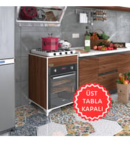 Kenzlife ankastre modülü kabini lantanyum cvz fırın ocak dolabı sabit tabla ayaklı (Karışık)