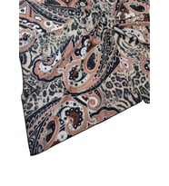 Emilya Fres Krep Leopar Desenli Eşarp 90x90 cm (Gold)