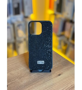 iPhone 16 Pro Max Uyumlu Taşlı Simli Silikon Telefon Kılıfı
