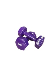CKSpor  5 kg X 2 Adet Köşeli Vinly Dambıl Seti Kaymaz Konforlu Dambıl 