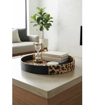 TEPSİ CASALONA KAHVE LEOPAR TÜY
