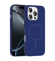Apple iPhone 16 Pro için Magsafe ile uyumlu Kılıf Lansman Sert Silikon Ruby Kapa (Lacivert)