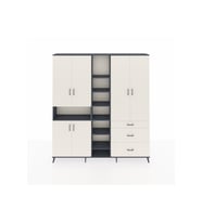 Arges Gardrop 13 Raflı 3 Çekmeceli 6 Kapaklı 220x30x243 Antrasit-Aytaşı
