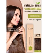 HIZLI TESLİMAT AMONYAKSIZ Bitkisel Yıpranmış Saçlar İçin Saç Boyası 5-73 FINDIK KABUĞU 60ml - 1 Renna AMONYAKSIZ Bitkisel Yıpranmış Saçlar İçin Saç Boyası 5-73 FINDIK KABUĞU 60ml