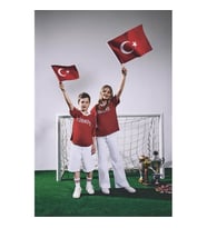 Defacto V Yaka Türkiye Baskılı Kırmızı Kız Çocuk T-Shirt I1120A8/RD62