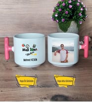 Mali İşler Müdürü Kupa Bardak Fotoğraflı T Pembe Kulplu Mali İşler Müdürüne Hediye