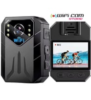 Wifi Li Gece Görüşlü Ekranlı Yaka Kamerası V2 (Siyah)