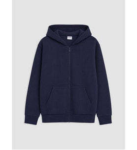 LCW Kids Lacivert Kapüşonlu Kalın Erkek Çocuk Fermuarlı Sweatshirt