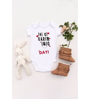 Unisex Bebek Iyi Ki Varım Dimi Dayı Baskılı Body Zıbın