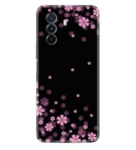 Huawei Nova Y70 Y90 Nova 9 SE  Kılıf Desemli Silikon Black flowers 1391