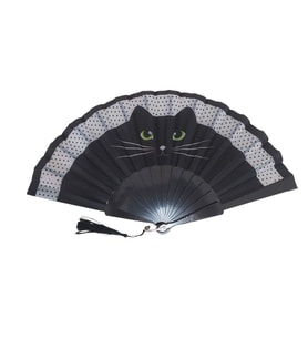 Aşk Getiren KEDİLİ  Yelpaze SİYAH (Karışık)