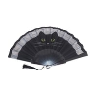Aşk Getiren KEDİLİ  Yelpaze SİYAH (Karışık)
