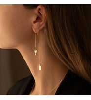 Kişiye Özel 925 Ayar Gümüş Minimal Zarif Kadeh ve Şarap Küpe (Gold)