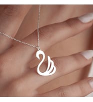 925 Ayar Kuğu Tasarım Gümüş Kolye