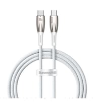 Baseus Glimmer Series CADH000702 1mt 100w Beyaz PD Type-C To Type-C Şarj Kablosu Örgülü