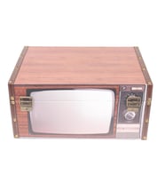 AHŞAP RETRO TELEVİZYON TASARIM KAPAKLI KUTU 