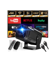 Taşınabilir 4K FHD Projektör, WiFi, Android ve iOS uyumlu, hediye mouse