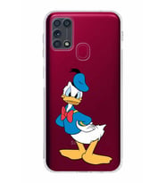 Samsung Galaxy M31  Kamera Korumalı Kapak Donald Duck Tasarımlı  Şeffaf  Kılıf