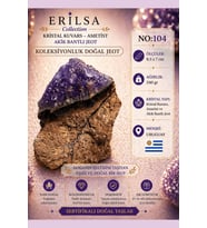 Sertifikalı Kristal Kuvars Ametist Akik Bantlı Jeot Doğal Taş Koleksiyonluk 8.5x7 cm 240 gr NO104