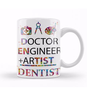 Doctor Engineer Artist Dentist 021 Kupa Bardak Porselen