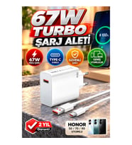 Honor 50 70 90 Uyumlu 67W Şarj Adaptörü – Quick Charge 5.0 ve Type-C Lightning Kablolu