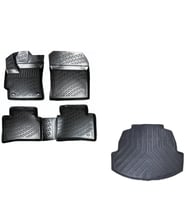 Rizline Toyota Corolla Sedan (Benzin & Lpg) 2019 Sonrası Uyumlu 3D Havuzlu Paspas + Bagaj Havuzu Set (Siyah)
