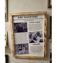 Anı Gazetesi Tasarımlı Fotoğraf Çerçevesi Arkadaşlık Tablosu
