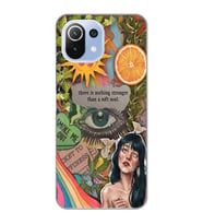 Xiaomi Mi 11 Lite Uyumlu Vintage Kolaj Desenli Şeffaf Telefon Kılıfı