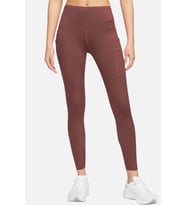 Nike Trainng Go Dri Fit İnfinaLock High Rise 7/8 Brown 6 Cepli Toparlayıcı Yüksek Belli Reflektörlü Antrenman Taytı Kahverengi