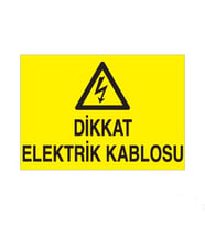 Elektrik Kablosu Uyarı Levhası 20x30cm (Karışık)