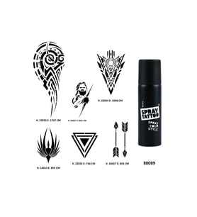 Tribal Kol Spray Tattoo Geçici Dövme Seti Dark Siyah Sprey