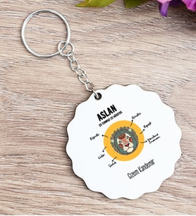 Kişiye Özel Aslan Burcuna Hediye Çiçek Anahtarlık