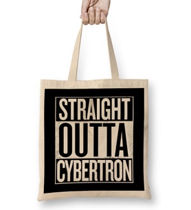 Straight Outta Cybertron Transformers White Bez Çanta Uzun Saplı