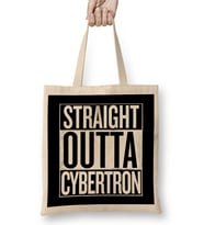 Straight Outta Cybertron Transformers White Bez Çanta Uzun Saplı