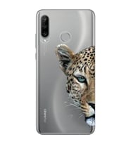 Huawei P30 Lite Uyumlu Kaplan Desenli Şeffaf Telefon Kılıfı