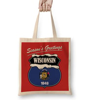 Seasons Greetings Wisconsin Christmas Bez Çanta Uzun Saplı