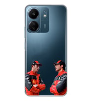 Xiaomi Redmi 13C Uyumlu Carlos Sainz ve Charles Leclerc Formula 1 Desenli Şeffaf Kılıfı