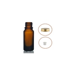 5ml kahverengi şişe metal gold düz kapaklı, 20 adet, cam şişe, esans şişesi, yağ şişesi, kozmetik şişesi