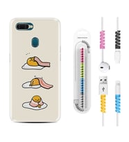 Oppo A5S A15 A16 A54 A55 A73 A74 Kılıf Kablo Koruma Spiral Silikon Sweety Egg 1322
