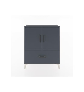 Arges Şifonyer 2 Raflı Tek Çekmeceli 2 Kapaklı 88x30x106 Antrasit-Antrasit