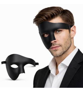 Siyah Yarım Erkek Maske – Phantom Parti &amp; Balo Maskesi