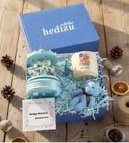 Kişiye Özel İş Güvenliği Uzmanı Hediye Kutusu - Kişiye Özel T Kupa, Atlı Karınca Müzik Kutusu, Peluş Anahtarlık  Hediyesi (Mavi)